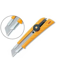 Cutter olfa l1 corps abs lame acier 18mm blocage par molette guide lame longueur 147mm.