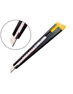 Cutter olfa 180 lame 9mm crémaillère acier laqué mat clip embout casse-lame.