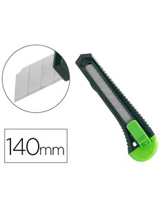 Cutter xd-43 q-connect en plastique abs lame 18mm retractable interchangeable precoupee avec frein de securite.