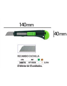 Cutter xd-43 q-connect en plastique abs lame 18mm retractable interchangeable precoupee avec frein de securite. 2