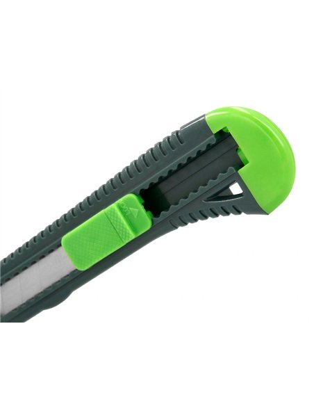 Cutter xd-43 q-connect en plastique abs lame 18mm retractable interchangeable precoupee avec frein de securite.