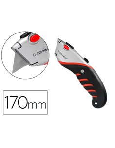 Cutter xd-8300 q-connect en metal et caoutchouc lame 18mm retrtactable interchangeable avec frein de securite.