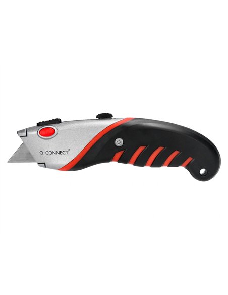 Cutter xd-8300 q-connect en metal et caoutchouc lame 18mm retrtactable interchangeable avec frein de securite.