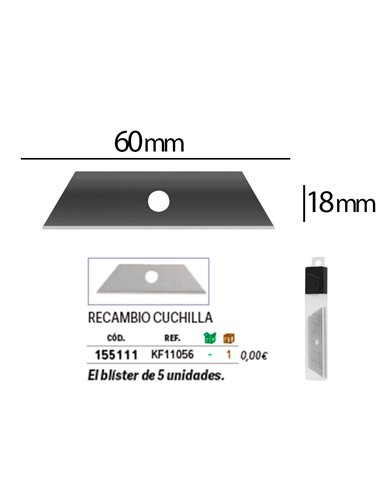 Lames q-connect pour cutter kf14624 blister 5 unites.