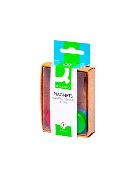 Aimant q-connect diamètre 25mm affichage signalisation toutes surfaces métalliques coloris assortis boîte 4 unités.