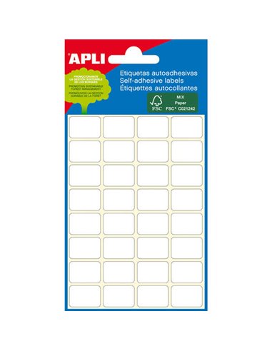 Étiquettes blanches pour mini-sacs Apli Ø 13,0 mm, 6 feuilles
