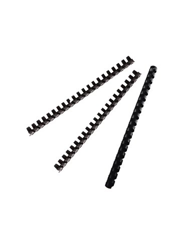 Anneau plastique à relier fellowes dos rond capacité 80f 12,5mm diamètre 300mm longueur coloris noir boîte 100 unités.
