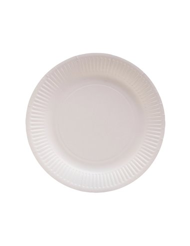 Assiette exacompta carton rond diam. 23cm coloris blanc paquet 50 unites.