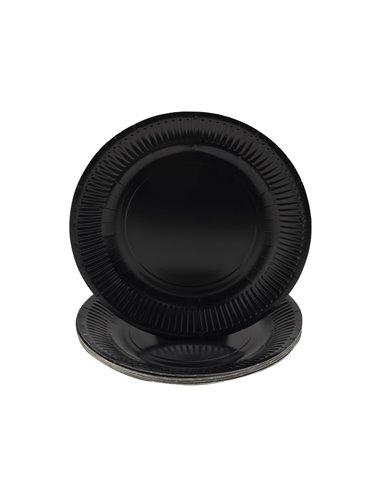 Assiette exacompta carton rond diam. 23cm coloris noir paquet 20 unites.