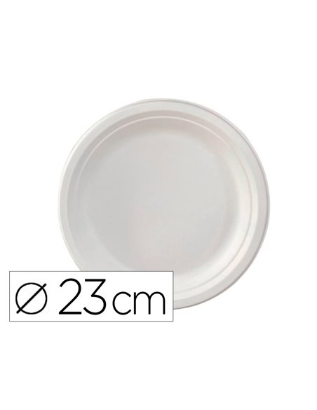 Assiette plate ivoire coldis fibres vegetales biodegradable diametre 23cm sachet 50 unites.