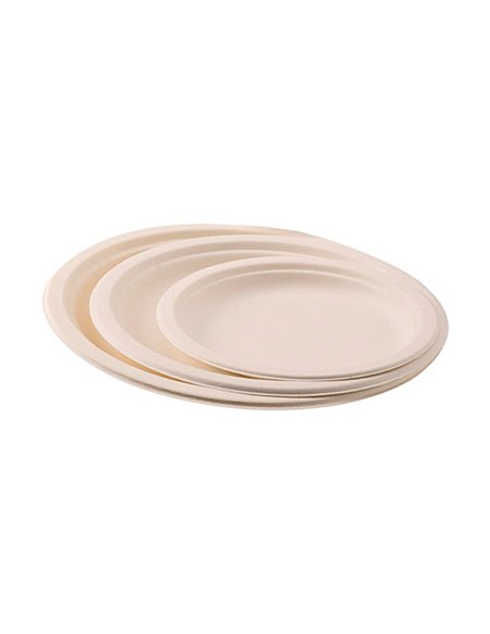 Assiette plate ivoire coldis fibres vegetales biodegradable diametre 23cm sachet 50 unites.