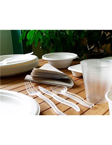 Assiette plate ivoire coldis fibres vegetales biodegradable diametre 23cm sachet 50 unites.
