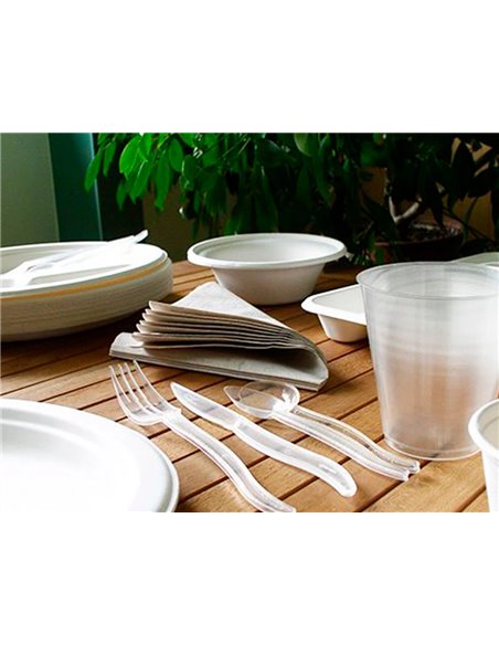 Assiette plate ivoire coldis fibres vegetales biodegradable diametre 23cm sachet 50 unites.