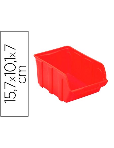 Bac a bec viso polypropylene empilable resistant grande ouverture porte-etiquete 15,7x10,1x7cm rouge.