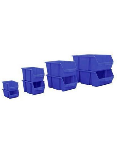 Bac a bec viso polypropylene empilable resistant grande ouverture porte-etiquette 15,7x10,1x7cm bleu.