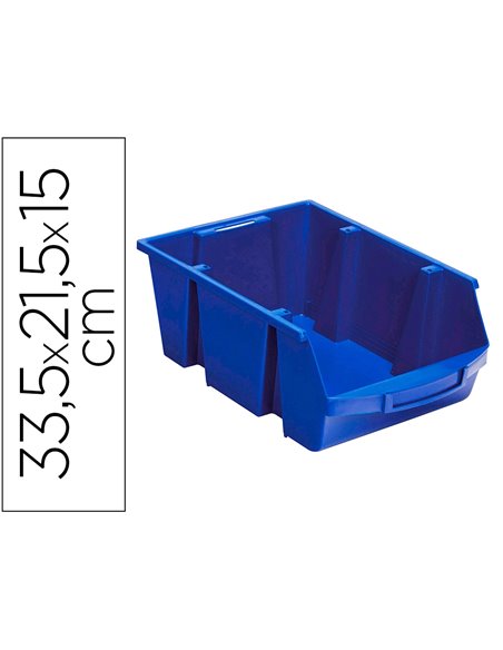 Bac a bec viso polypropylene empilable resistant grande ouverture porte-etiquette 33,5x21,5x15cm 10l bleu.