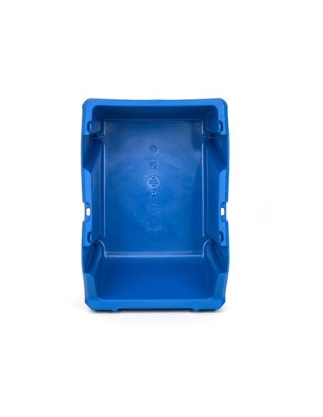 Bac a bec viso polypropylene empilable resistant grande ouverture porte-etiquette 33,5x21,5x15cm 10l bleu.