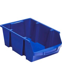 Bac a bec viso polypropylene empilable resistant grande ouverture porte-etiquette 45,5x30x17,5cm 28l bleu. 2