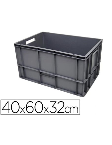 Bac manutention viso polypropylene tres rigide parois renforcees empilable 60l charge 40kg 40x60x32cm gris.