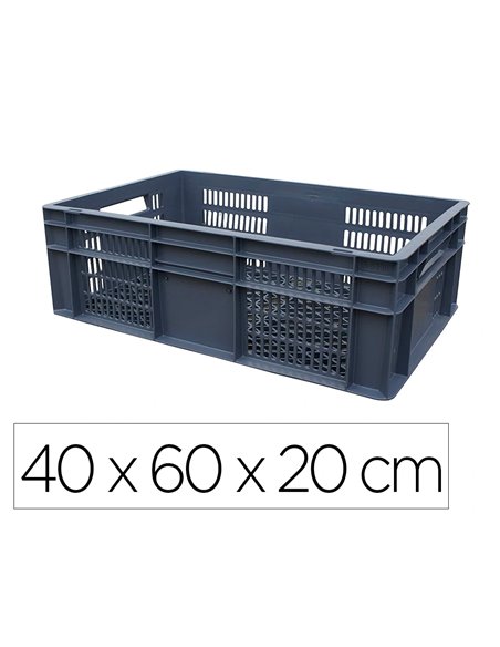 Bac manutention viso polypropylene tres rigide parois renforcees empilable 37l charge 30kg 40x60x20cm gris.