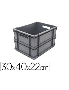 Bac manutention viso polypropylene tres rigide parois renforcees empilable 20l charge 18kg 30x40x22cm gris.