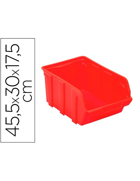 Bac a bec viso polypropylene empilable resistant grande ouverture porte-etiquette 45,5x30x17,5cm 28l rouge.
