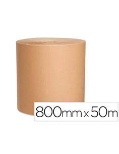 Bobine carton ondulé antalis kraft contrecollé recyclé simple face pour emballage calage rembourrage 800mmx50m écru.