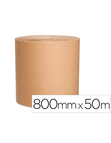 Bobine carton ondulé antalis kraft contrecollé recyclé simple face pour emballage calage rembourrage 800mmx50m écru.