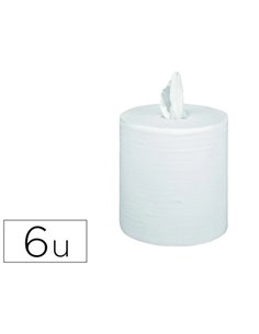 Bobine essuyage dévidage centrale 20x20cm 450 feuilles prédécoupées pack 6 unités.