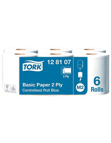 Bobine essuyage tork m2 160m ouate recyclée 2 plis dévidage central bobine 450f prédécoupées 180x270mm pack 6 unités.