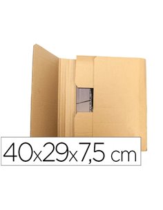 Boite carton q-connect speciale emballage livres catalogues revues dossiers montage facile cannelure 3mm 400x290x75mm.