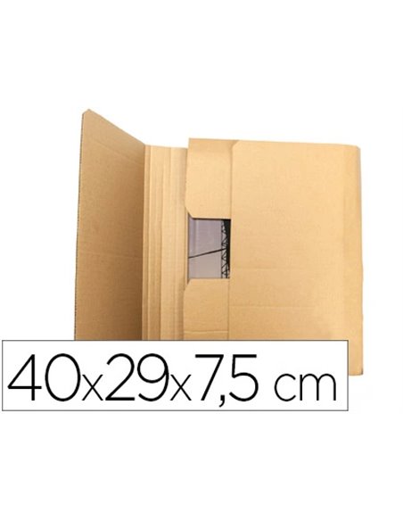 Boite carton q-connect speciale emballage livres catalogues revues dossiers montage facile cannelure 3mm 400x290x75mm.