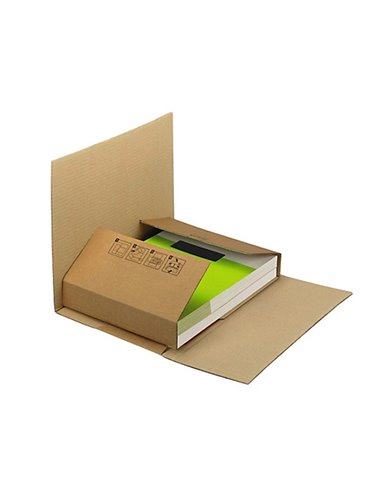 Boite carton q-connect speciale emballage livres catalogues revues dossiers montage facile cannelure 3mm 400x290x75mm.