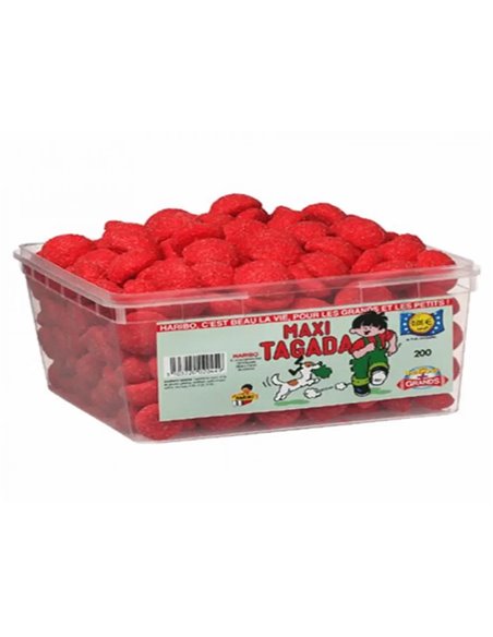 Bonbon haribo fraise maxi tagada boite de 210 pieces.