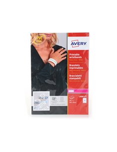 Bracelet imprimable avery laser personnalisable doux indéchirable micro-perforé non réutilisable 18x265mm 50u blanc. 2