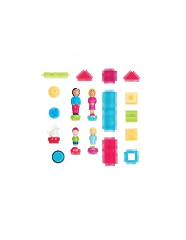 Bristle blocks lap 85 pieces plastiques de formes et personnages varies coloris assortis.