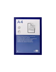 Cadre affichage liderpapel mural magnetique a4 dos adhesif repositionnable coloris bleu. 2