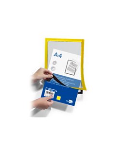 Cadre affichage liderpapel mural magnetique a4 dos adhesif repositionnable coloris jaune.