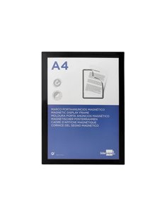 Cadre affichage liderpapel mural magnetique a4 dos adhesif repositionnable coloris noir. 2