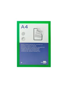 Cadre affichage liderpapel mural magnetique a4 dos adhesif repositionnable coloris vert. 2
