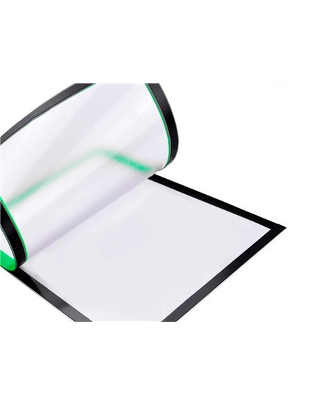 Cadre affichage liderpapel mural magnetique a4 dos adhesif repositionnable coloris vert.