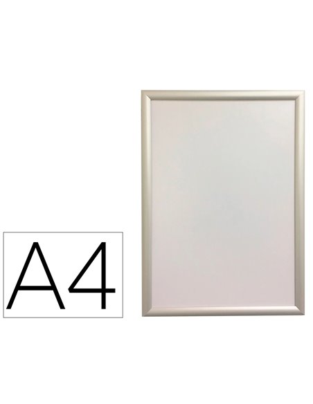 Cadre affichage mural q-connect aluminium format a4 24x32,7x1,2cm coloris argent.