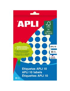 Pack Apli de 616 étiquettes rondes Ø 13 mm - 8 planches de 77 étiquettes - Adhésif permanent - Adapté à l'écriture manuscrite - 