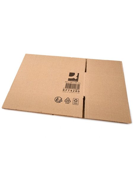 Caisse americaine q-connect carton recycle cannelure 5mm 350x250x220mm.
