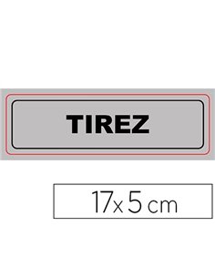 Plaque signalisation viso sign pvc auto-adhesive tirez 17x5cm.