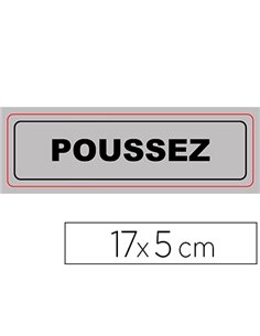 Plaque signalisation viso sign pvc auto-adhesive poussez 17x5cm.
