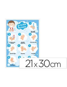 Plaque pvc signaletique biz consigne d'hygine " je me lave les mains" 21x30cm.