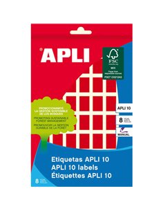 Étiquettes Apli 10 rouges 12 x 18 mm, 8 feuilles