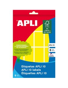 Étiquettes Apli 10 jaunes 25 x 40 mm, 8 feuilles