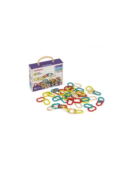 Maxi chainons eco conãus miniland 5 cm matiere ecologique 48 pieces.